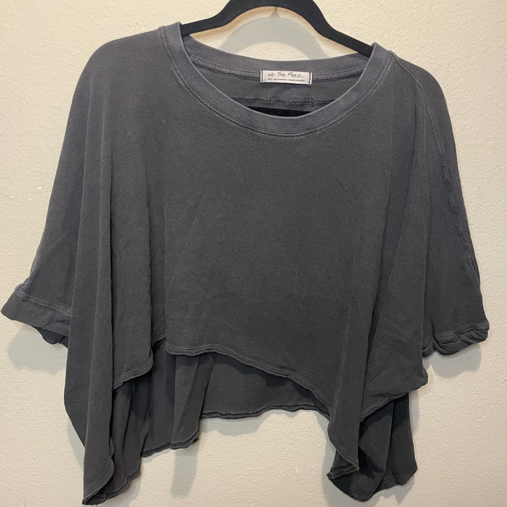 Free people black crop tee
